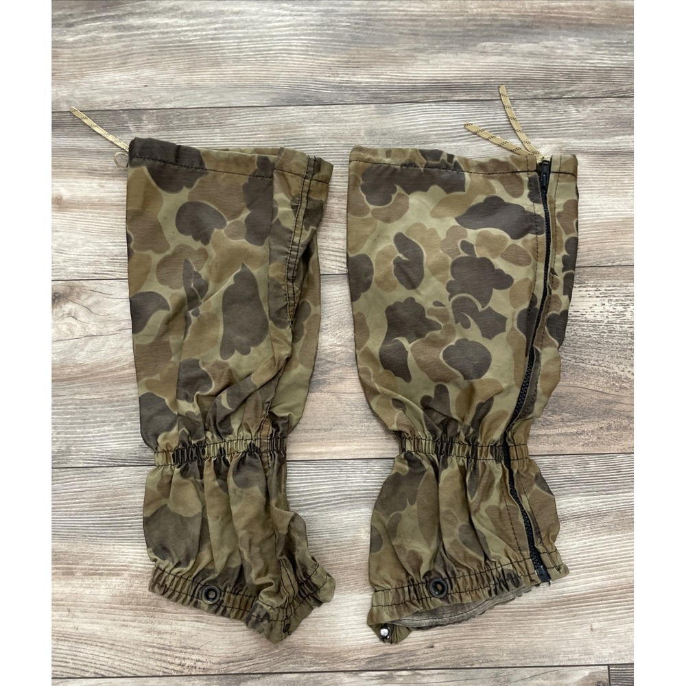 Vintage Fieldline Duck Camo Hunting Gaiters Made USA Leg Covers Boot Guards
